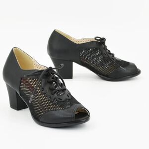 B.A.I.T Black Raquel Vintage 1940s Reproduction Shoe